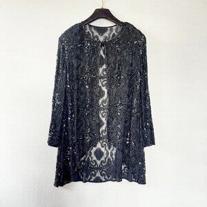 Vintage beaded silk blouse blazer cardigan